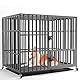 BingoPaw Hundekäfig große Hunde Hundetransportbox: XL Hundekäfig hochbelastbar Hundetransportkäfig Gitterbox, Hundezwinger Garten Outdoor Indoor mit 3 Türen und 4 Rollen, 107x77.5x88.5cm