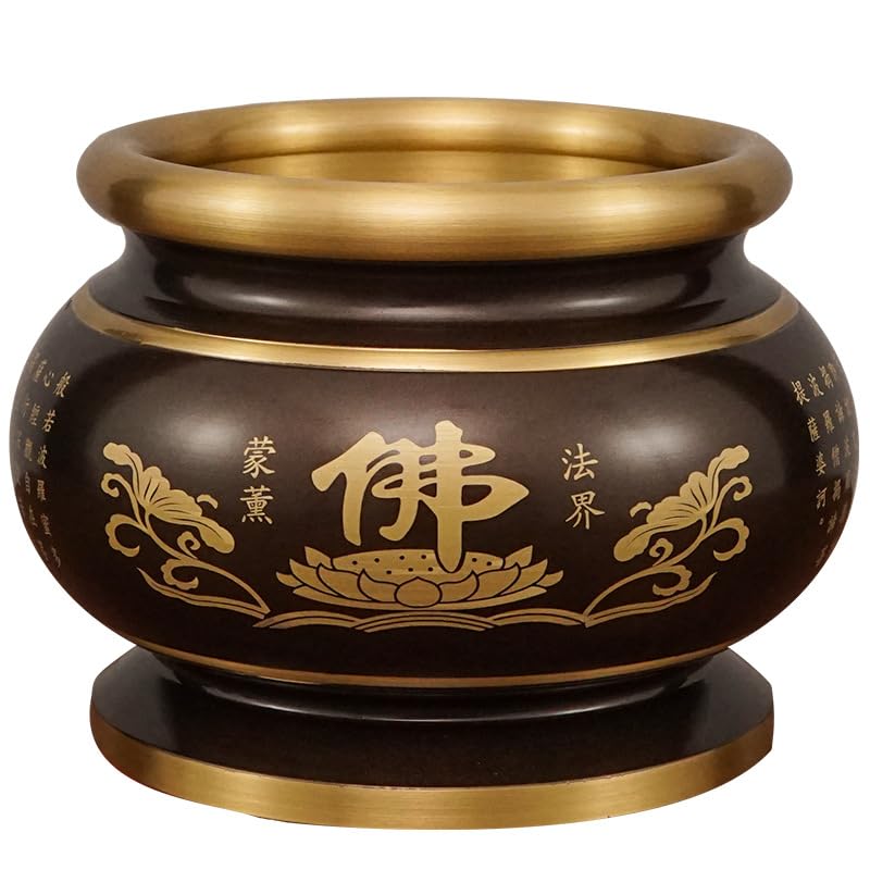 Amazon.com: 供佛心经香炉 xianglu 家用纯铜观音室内烧香鼎炉寺院上香