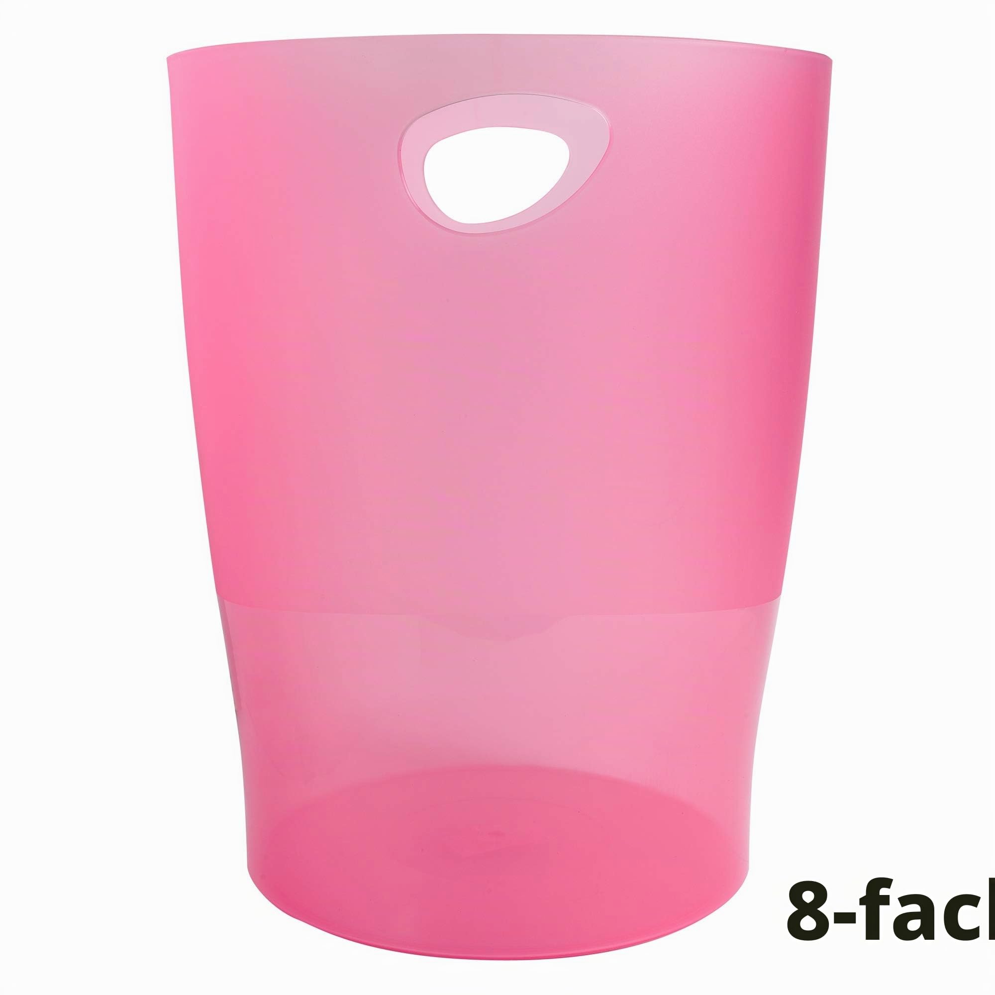 Exacompta 45354D 8er Pack ECOBIN Papierkorbiter mit Griffen. Eleganter und robuster Papierkorb und Mülleimer im modernen Design himbeer 15 L – Bild 3