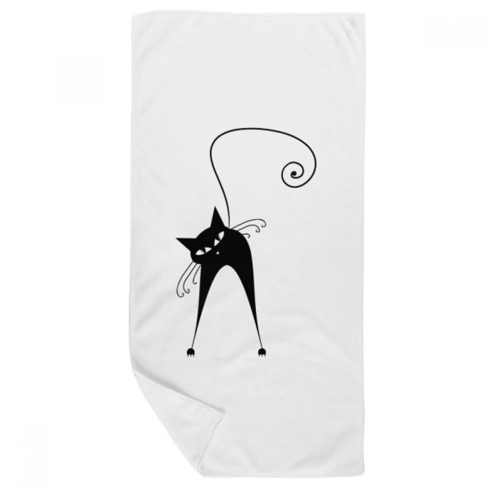 Drap de toilette chat noir Halloween finition art silhouette