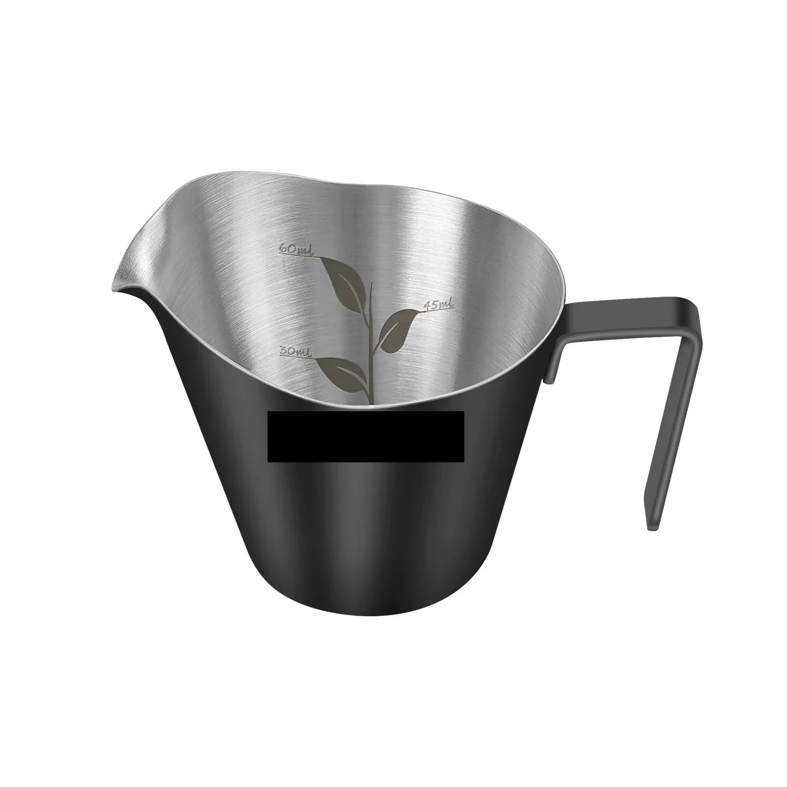 Taza Para Espumar Leche Taza medidora de café expreso 2 uds, taza acero inoxidable, tazas salsa con mango for postres carne y Para Café Capuchino(Beige)