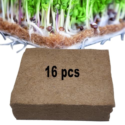 16pcs 8.46" X 10.6" Microgreens Hemp Mat for Growing Sprouting