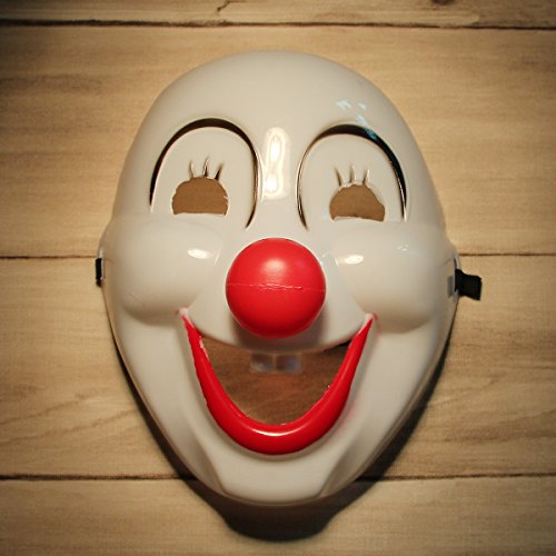 Clown Mask Halloween Masquerade Party-White + Black + Red #TOP1