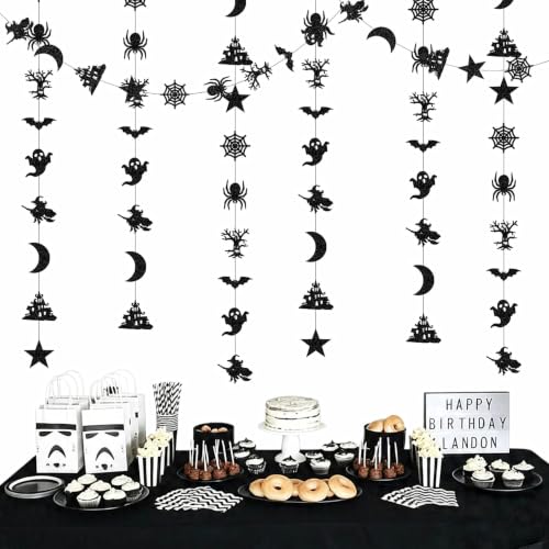 Image of Black-Halloween Party-Decorations Streamers-Garland Ghost Witch Scary-Decor