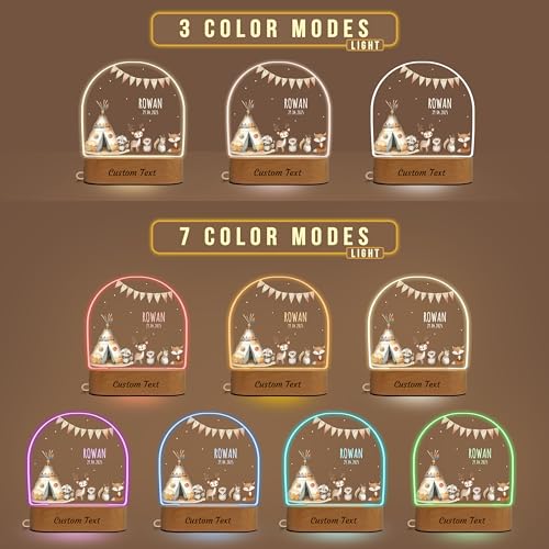 Lámpara de noche personalizada para bebés con animales de safari miniatura 7