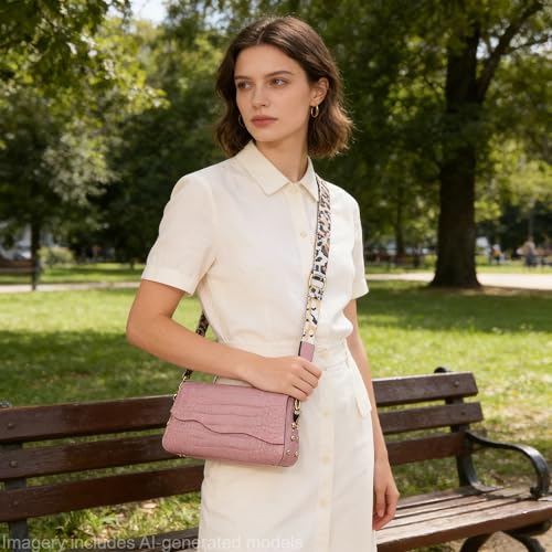 Image of BOYATU Genuine Leather Shoulder Bag Women: Handmade Crocodile Pattern Purse