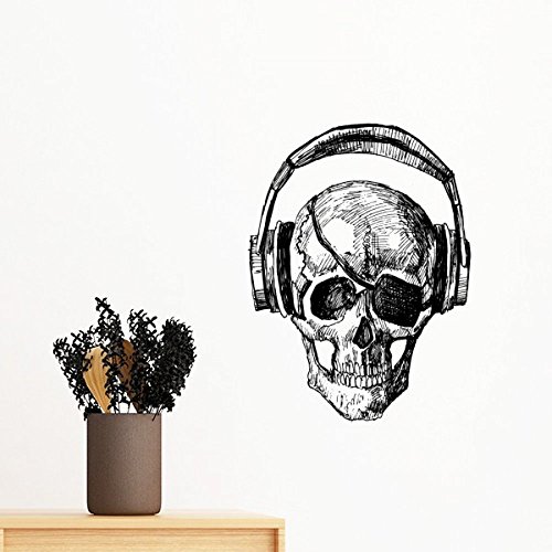 Sticker mural crâne pour décoration chambre ado et studio biker - 3