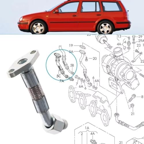 Línea de Aceite para turbocompresor VW Golf 038145736C 5