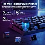 Clavier Mécanique de Jeu Portable 60%, Clavier Filaire Gamer 60% avec Interrupteurs Bleus, Rétroéclairage LED Personnalisable, 61 Touches Clavier Mini Ultra-Compact pour PC/Mac/Xbox, Facile à Transporter en Voyage