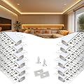 BBTEQEKN 12Pack 6.6FT Trimless Recessed Aluminum Channel, 2 Meter LED Light Strip Diffuser Channel with Milky White Cover, LED Aluminum Channel with End Caps, for Various Lighting Applications