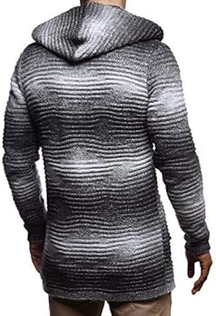 Leif Nelson Gebreid vest voor heren, zwarte jas voor winter, sjaalkraag