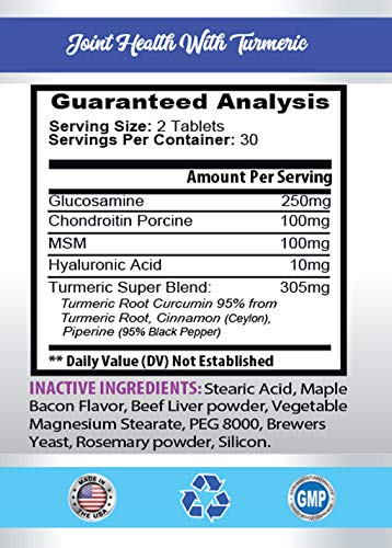 Pet Supplements & Nutrition Llc Dog Joint Care - Joint Health With Turmeric - Msm - Glucosamine - Hip Support - Organic Turmeric Powder For Dogs - 180 Tablets (3 Bottles) #TOP1