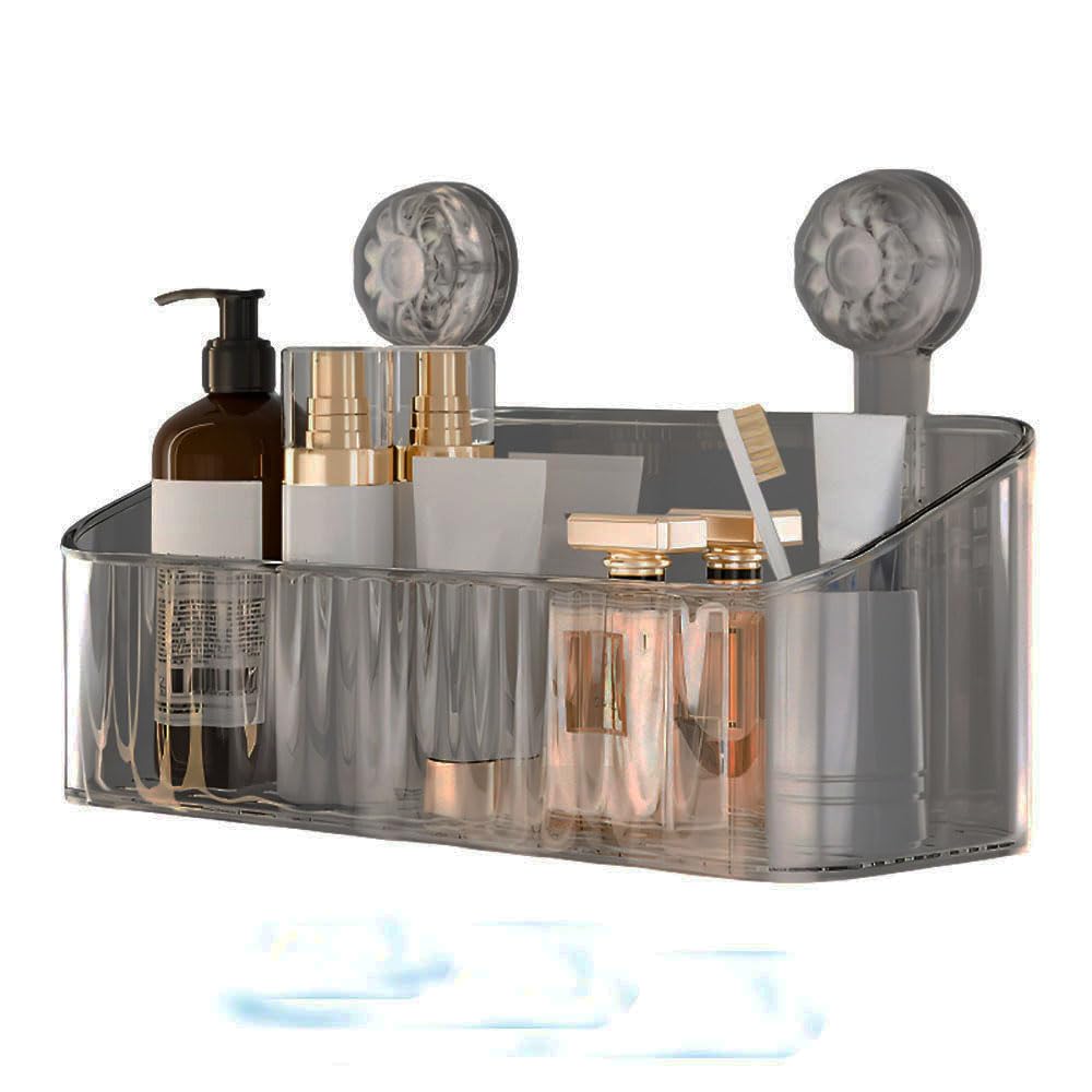 MuSgeIR Shower Organizer, Basket with Strong Suction & Removable Shelf - Huise Shower Caddy
