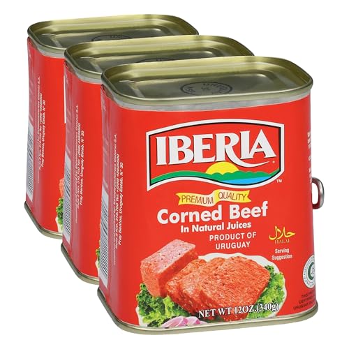 Iberia Corned Beef, 12 oz, Premium Quality Corned Beef With Natural Juices, Halal (Pack of 3)