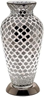 Febland Peacock Tile Mosaic Vase Lamp, Black