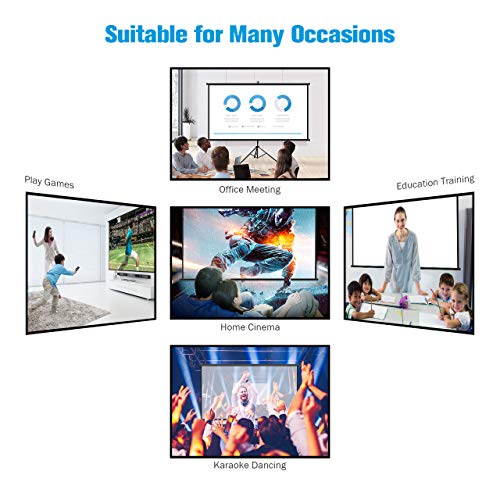 image for Powerextra 80 inch Projector Screen with Stand, 16:9 HD 4K Indoor Fold