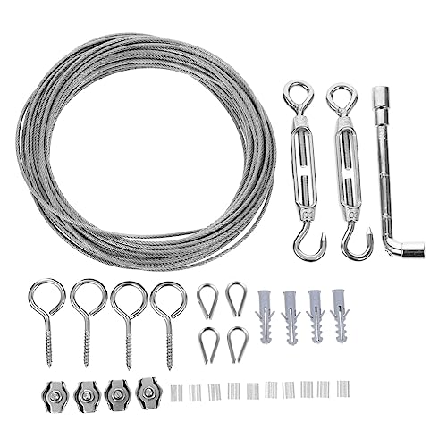 1 Set Wire Rope Kit Wire Rope Tensioner Kit Turnbuckle Wire Rope Steel Wire Cable Rope Steel Wire Rope Heavy Duty Wire Rope Turnbuckle Wire Tensioner Kit Silver Stainless Steel CHILDWEET