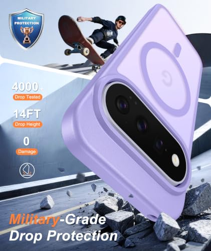 Image of FNTCASE for 11 /11 Pro Case: Compatible with MagSafe Light Purple | With Screen Protector, Translucent Magnetic Back, Military Grade Drop Protection, Matte Shockproof Phone Cover, Light Purple