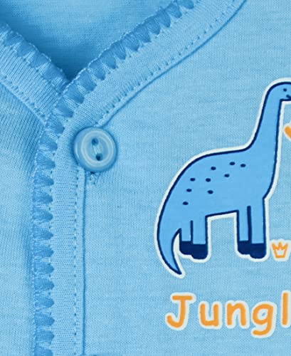 Image of mustmom Newborn Baby Cotton Jhabla Set | 0-3 Months | Combo of 1 T-Shirt, 1 Vest & 2 Shorts Set | Soft Breathable Summer Wear | Gift Set