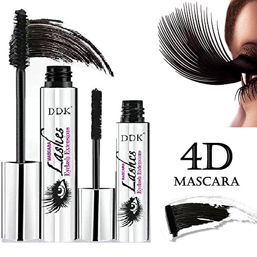 4D Mascara Cream Makeup Fiber Lash, Cold Waterproof Black Mascara Eye, Best for Thickening Lengthening, Eyelash Extension