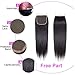 AMZTMY Brazilian Straight Hair 3 Bundles with Closure 100% Unprocessed Virgin Human Hair Bundles with 4×4 Lace Closure Remy Hair Weave Extensions Natural Color (16 18 20+14 Closure)