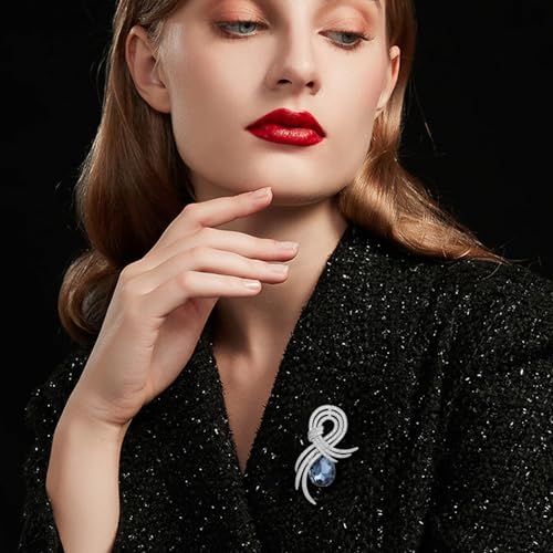 Image of Rhinestone Brooch for Women Rhinestone Brooches Pins Crystal Lapel Pin Jewelry Christmas Valentine's Day Gift for Wife Girlfriend