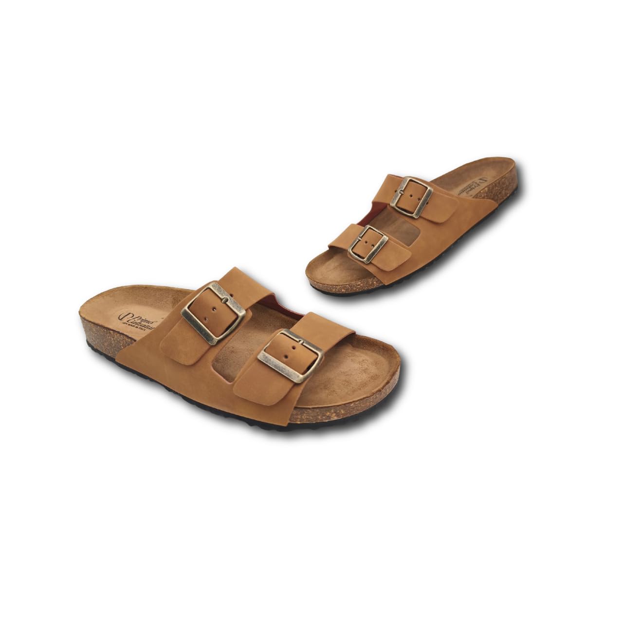 Ottime Ciabatte Uomo Aperte in Vera Pelle, Sandali Estivi Doppia Fascia, Vero Made in Italy