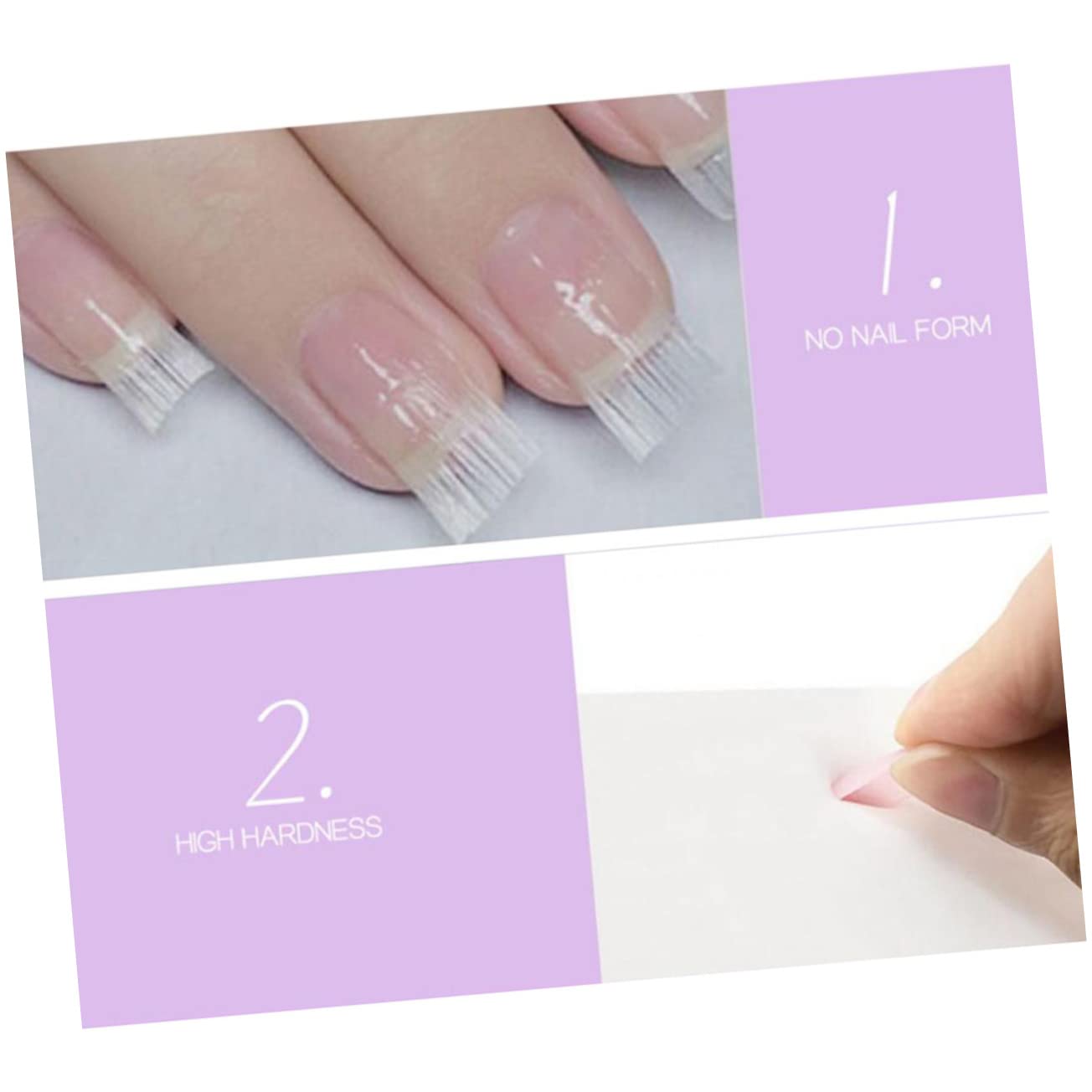Healeved 2 Series Fibra De Arte De Uñas Nail Tips Uñas Postizas Manicure Nail Art Fibra De Vidrio De Uñas De Gel Uv Puntas De Uñas Para Fibra De Manicura Extensión De Uñas 100 Piezas*2