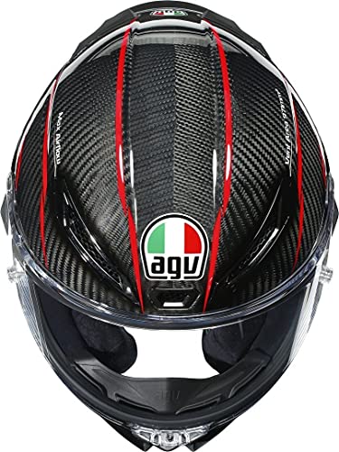 Agv Pista Gp Rr Performance Adult Street Motorcycle Helmet - Gloss Carbon Black/Red/X-Large #TOP7