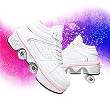 chaussure roller pour fille ★ Patin à roulettes deux-en-un: les patins polyvalents réglables sont différents des patins à roulettes traditionnels sur le marché. Les roues cachées peuvent être cachées comme des baskets ordinaires, de sorte que vous pouvez ajuster les patins à roulettes, qui peuvent non seulement patiner mais aussi courir.