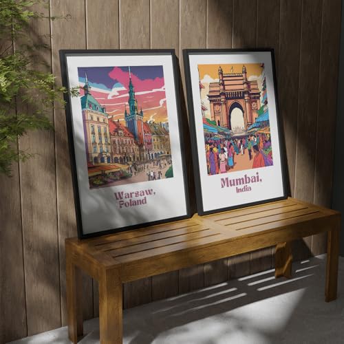 Image of COLOSSAL ART HOUSE Wall Art Set of 2 - 10x13 inch Framed Paintings for Living Room, Bedroom & Home Decor - Modern Wall Decoration for Interior Spaces, Aesthetic & Stylish Design Orange