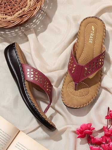 Image of TRASE Slippers for Women Stylish Flat | Comfortable Orthopedic Soft Chappals | Lightweight Ortho Footwear for Ladies