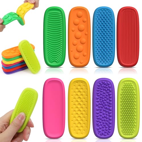LZDMY Fidget Toys Finger 8 Stück, Sensorik Spielzeug Steine Anti Stress Kinder, Stressabbau Spielzeuge, Sensory Toys Fühlsteine Kinder, sensorisches Spielzeug Hilfsmittel für Adhs, Autismus & Angst