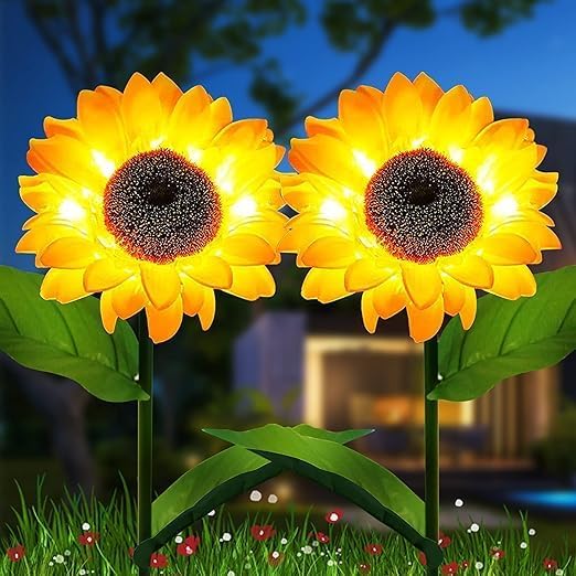 Original Sunflower Solar LED Light | Starburst Swaying Solar Garden Light, Warm Garden Light | Outdoor Decoration | Waterproof | Path Lights for Pots, Balcon, Pathway (Pack of 2) (B0CRVMG2PP) Amazon Price History, Amazon Price Tracker
