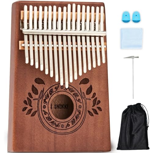 UNOKKI Kalimba 17 Key Thumb Piano | Premium, Lightweight & Durable Mahogany Marimba Mbira - Chocolate Brown | Anxiety & Stress Relief Instrument | Great Gift for Kids & Adults - Image 8