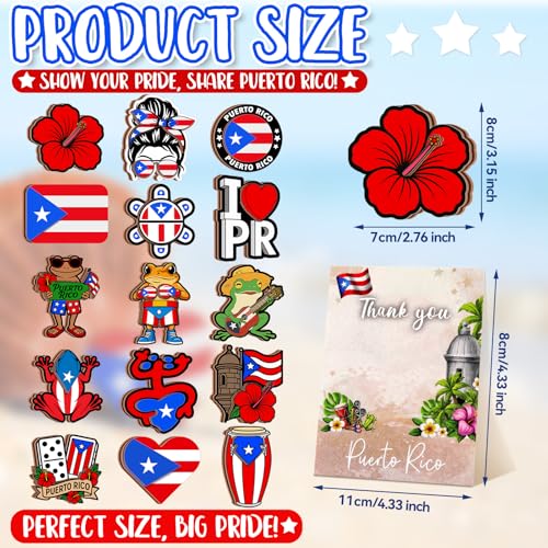 Set de imanes decorativos para nevera Puerto Rico 15 piezas miniatura 3