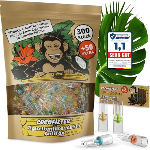 CocoFilter Zigarettenfilter Aufsatz AntiTox [300+50 Anti Teer Filter]