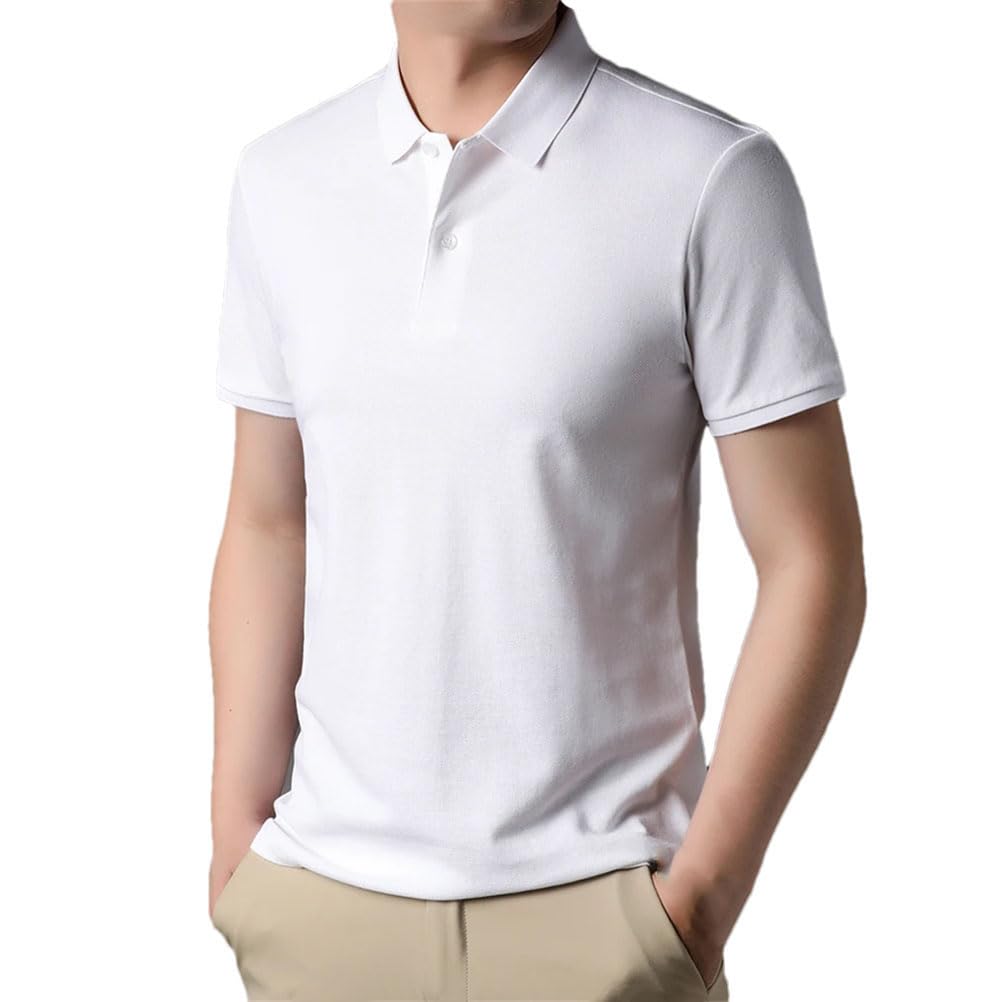 Polo de algodón para hombre, de manga corta, informal, con cuello
