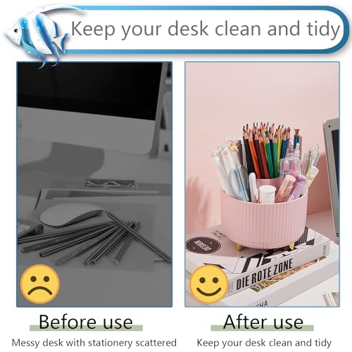 suniya-Desk-Organizer-Pen-Holder-For-Desk-Pencil-Holder-5-Slots-360-Degree-Rotating-Desk-Organizer-Cute-Pencil-Cup-Pot-For-Office-School-Home-Art-SupplyWhite