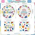 40 Pcs Happy Birthday Paper Plates and Napkins Sets - Polka Dots Bday Party Supplies Tableware, Disposable Colorful Dinner Plates Napkins Kit for Birthday Party Decorations Table Decor, Serves 20 - Image 3