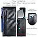 CusPra Holster Pouch for Samsung Galaxy Z Fold 7/6/5/4/3 with S Pen Holder & Belt Clip & Card Holder, Luxury Carbon Fiber Leather Holster Case with Belt Loop&Metal Clip&Magnetic Closuer (Vertical)