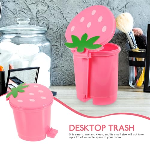 Mini caneca de basura compacta rosa de 6.3 pulgadas miniatura 7