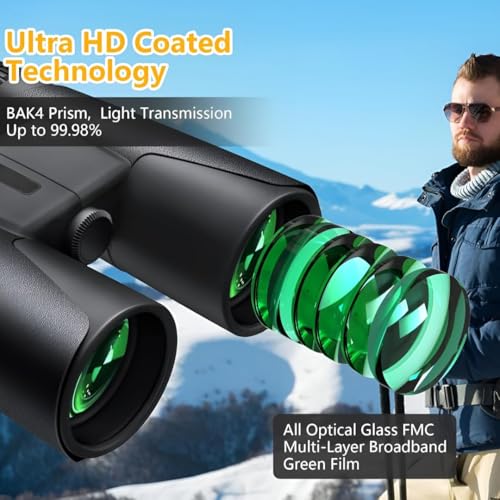 Image of Telescope HD Vision Binoculars 10000M High Power for Outdoor Travel Stargazing Concerts Sports Optical Vision Binocular Fixed Zoom (10 X 42)