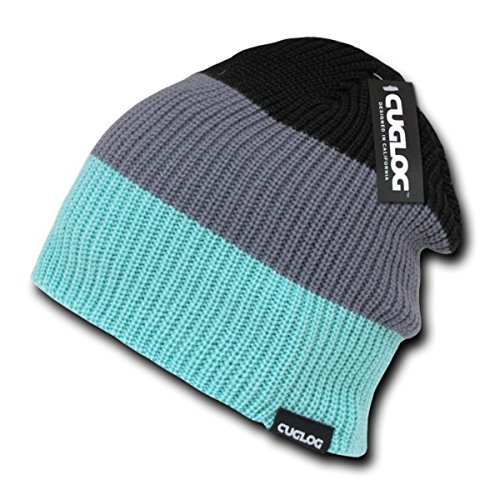 CUGLOG Mauna Kea 3 Tone Knit Cap, Mint/Grey/Black