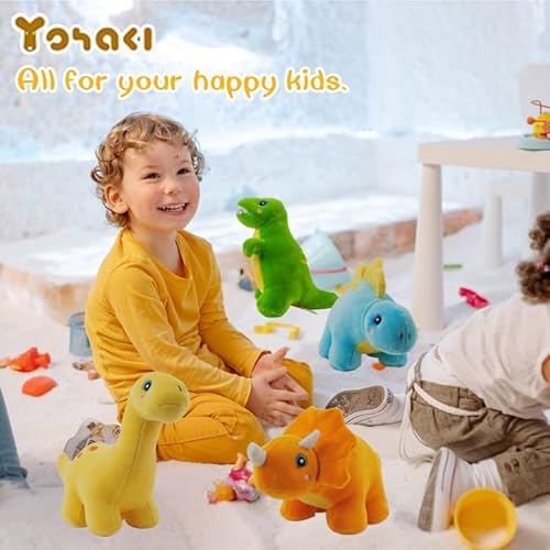 Yohaki 4 Pack Plush Dinosaur Stuffed Animal, 10'' Soft Cute Plushies Dinosaur Playsets, Washable Stuffed Animal Toys Prefect Gift For Kids Boys, Girls On Birthday Dinosaur Themed Party Decorations #TOP4