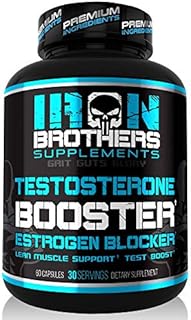 Testosterone Booster for Men with Estrogen Blocker - Natural Anti-Estrogen Supplement to Increase Libido & Strength - Boost Muscle Growth & Weight Loss - Indole 3 Carbinol & Tribulus -60 Capsules