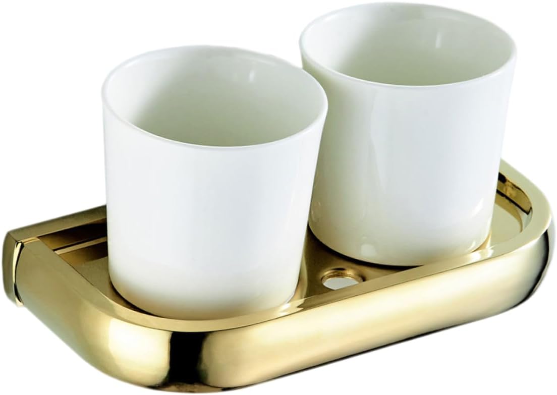 Toothbrush Cup Storage Mounted Storage Shelf Double Mouth Cup Holder Hygienic Toothbrush Holder for Bathroom