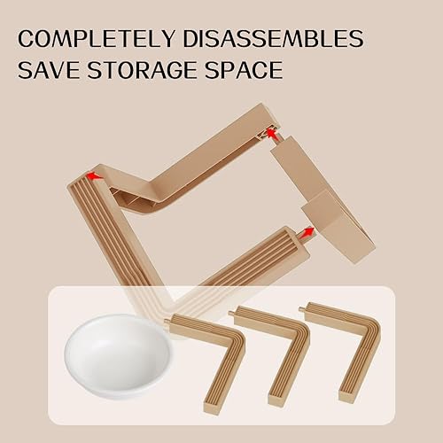 Miniatura 5 de 2Pcs Elevated Cat Bowls,5.1Inch Ceramic Stainless Steel Cat Dishes,Pet Holder Feeding,Tilted Pet Water Bowl for Cats Small Dogs (Ceramics)