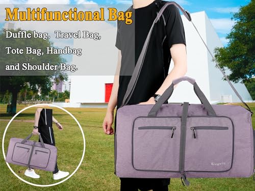 Image of Woogwin Travel Duffel Bag Large Foldable Waterproof Overnight Bag for Beach Swim Bags Pool Sports Gym