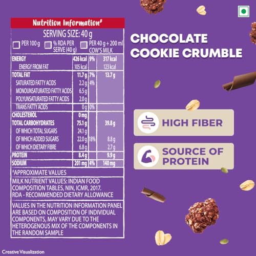 Image of Kellogg's Crunchy Granola Chocolate & Almond |Muesli |Power Breakfast | 400g